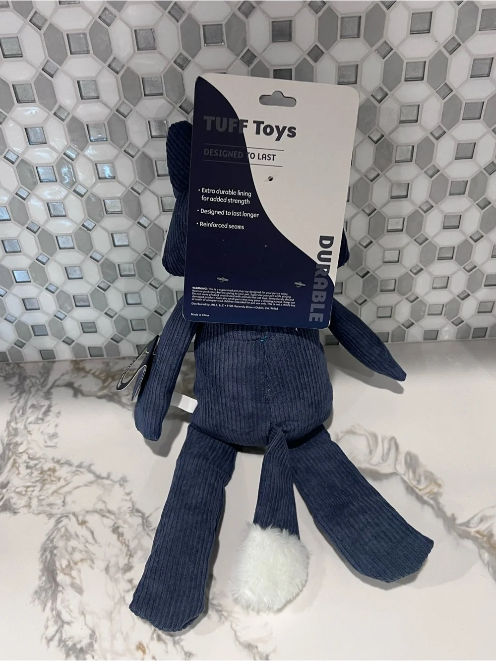 TUFF Toys Blue Fox Dog Toy Plush Squeaky Durable Pet Chew Play Toy 12”